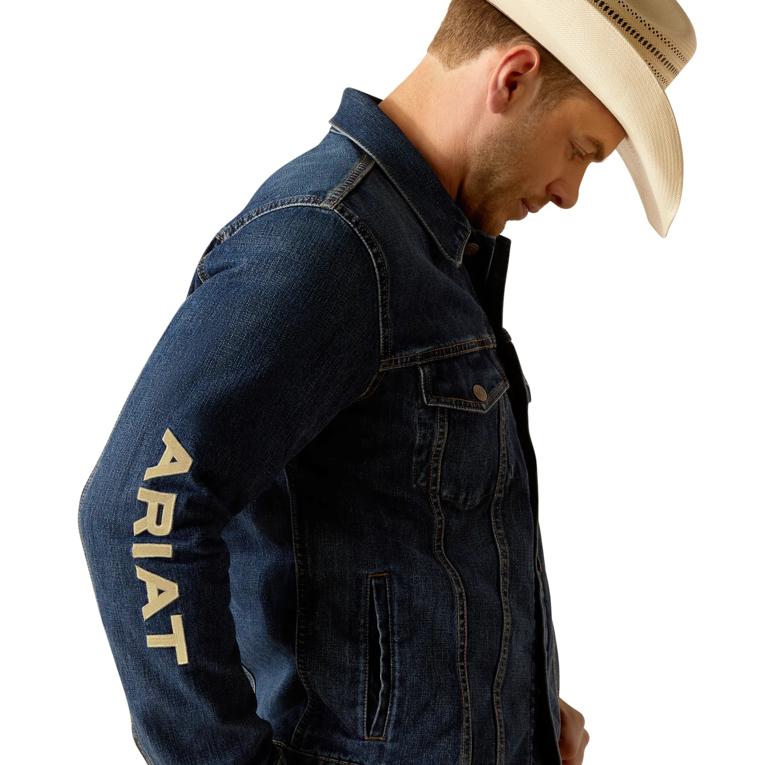 Ariat Mens Denim Team Trucker Jacket - Richford - Image 4