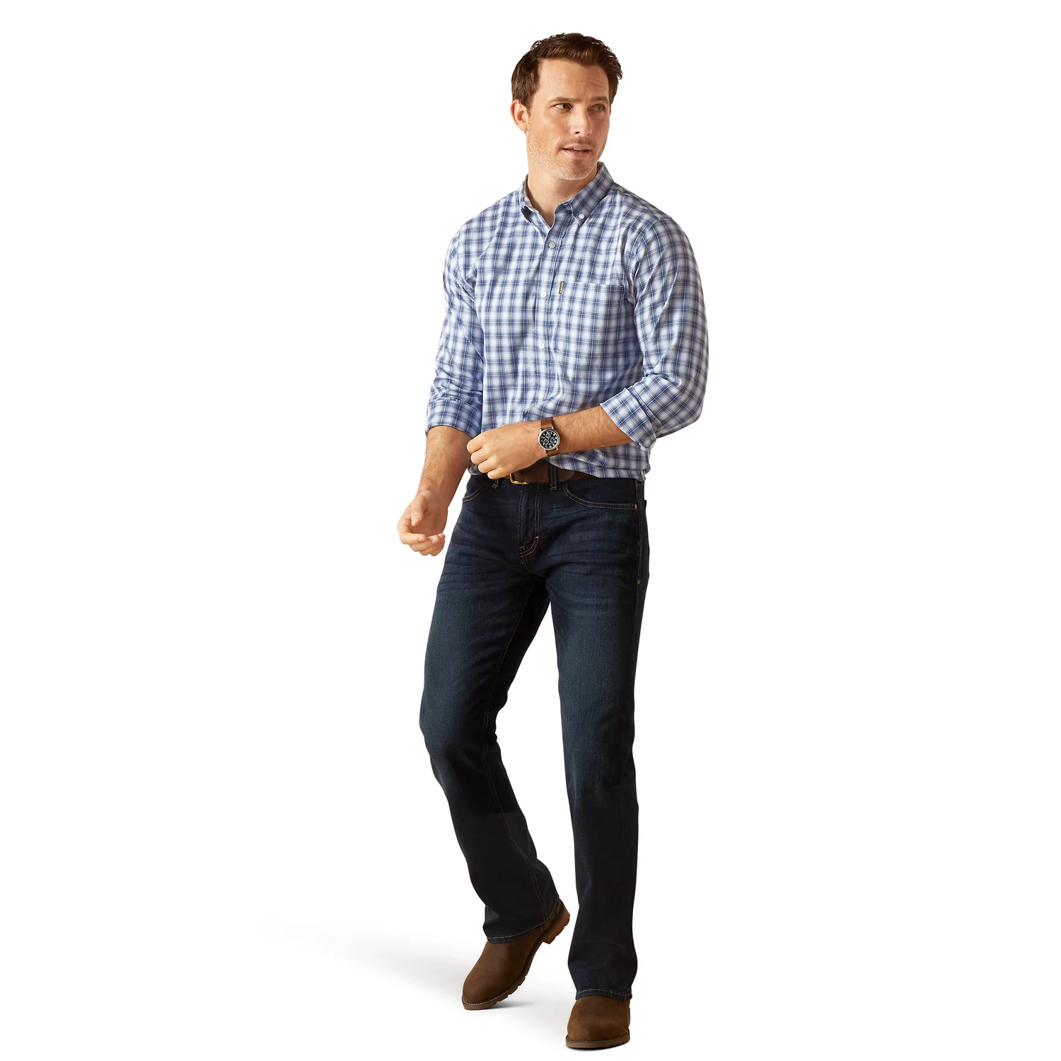 Ariat Men's Napa Long Sleeve Shirt - Ice Blue - Image 4