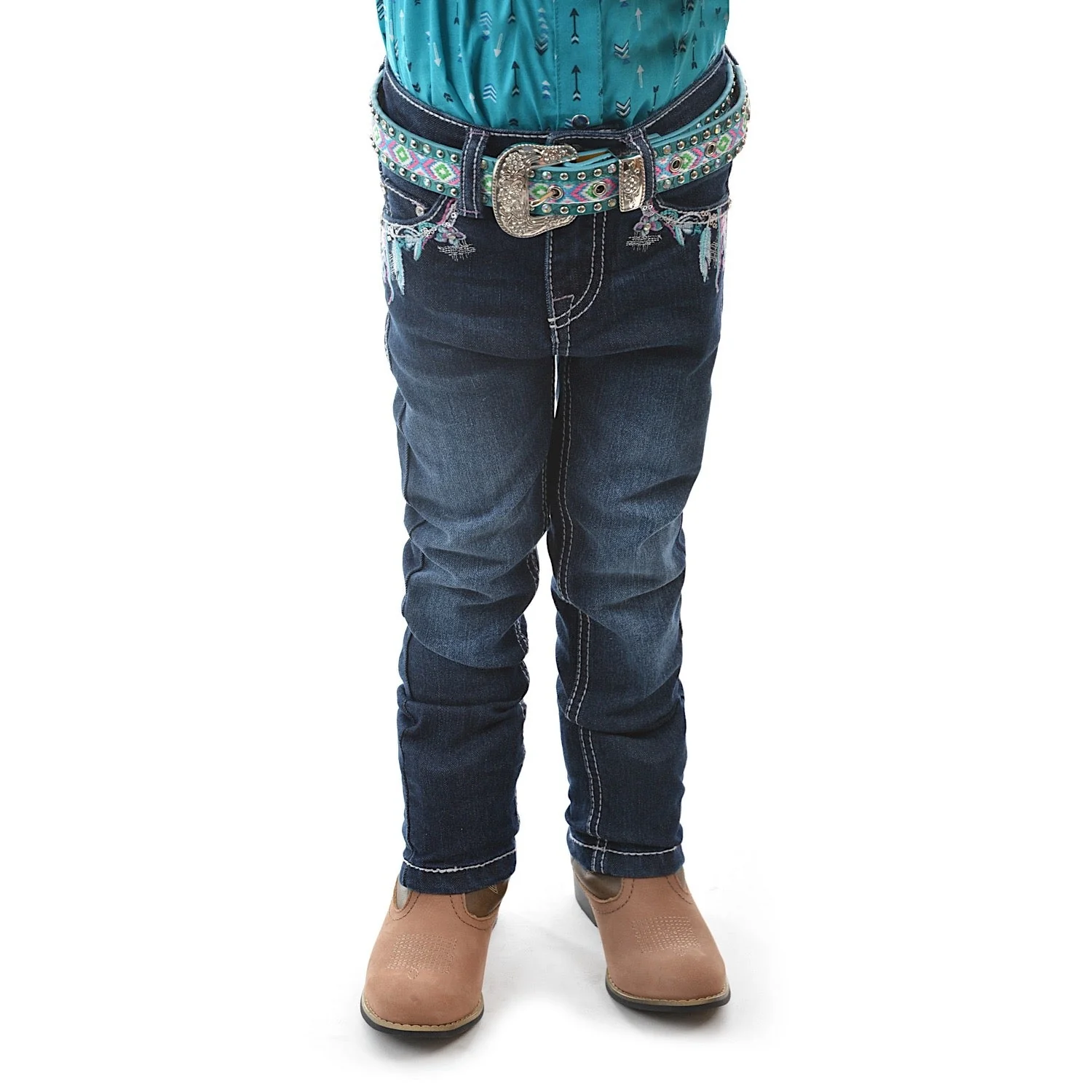 Pure Western Girl's Madison Stretch Jean Slim Leg Midnight - Image 3