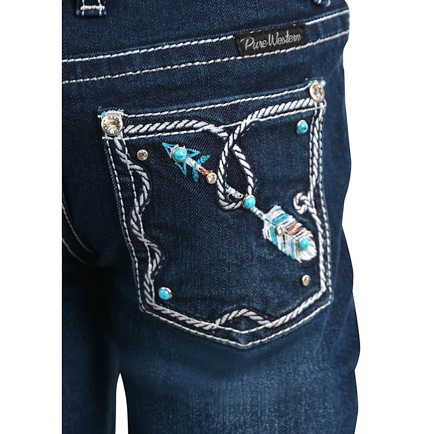 Pure Western Girl's Rhian Boot Cut Jean - Darkest Jean - Image 3