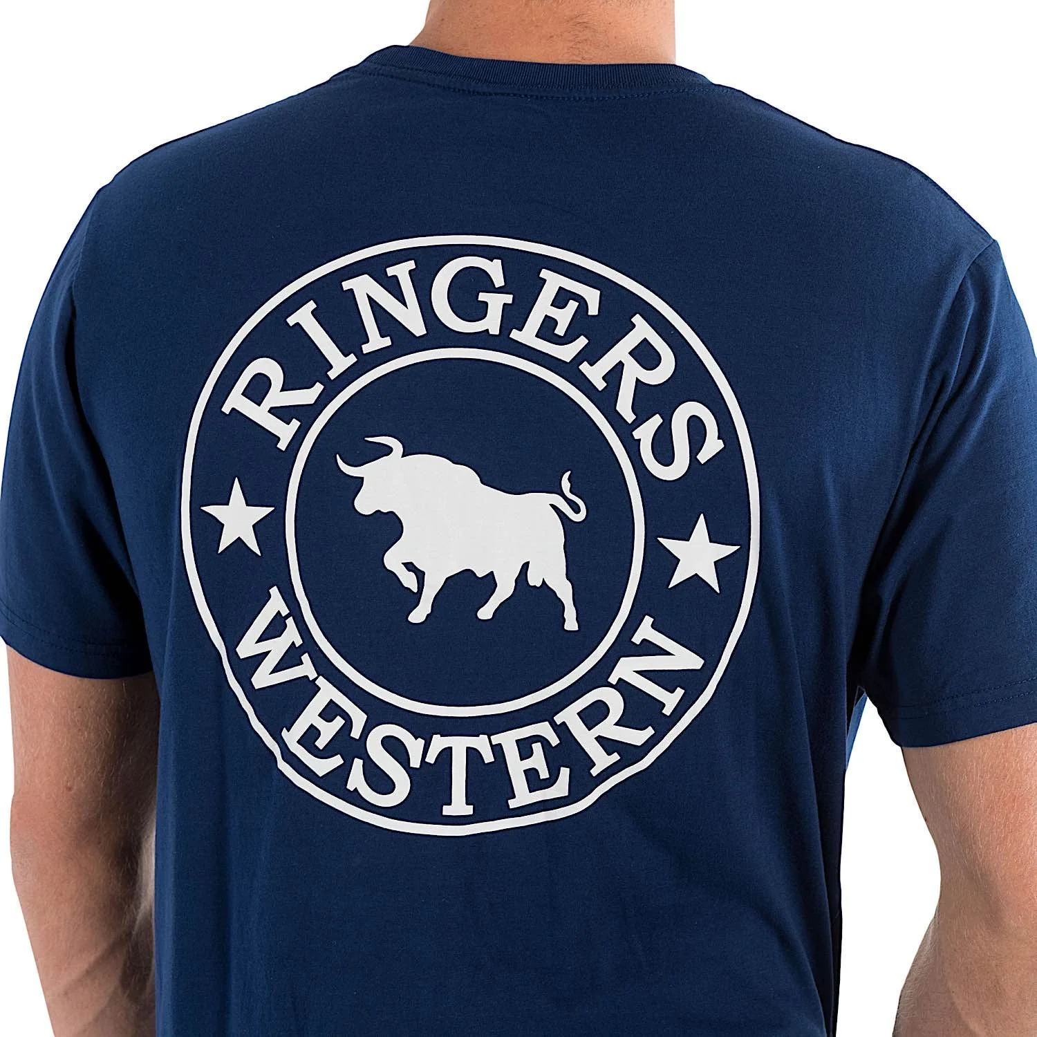 Ringers Western Men's Signature Bull Classic Fit T-Shirt - Navy with White Print - Image 5