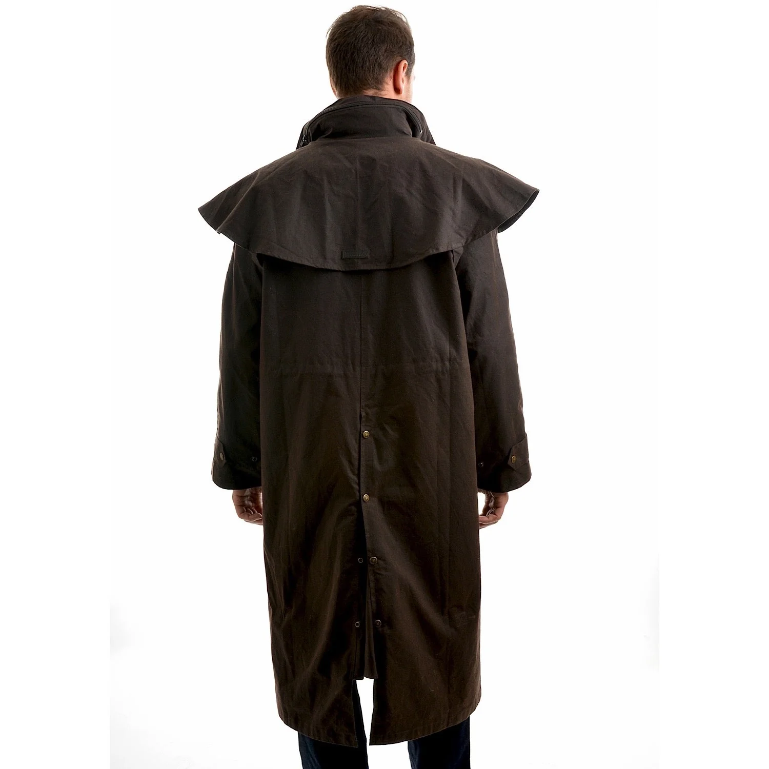 Thomas Cook Men's High Country Professional Oilskin Long Coat - Rustic Mulch - Image 3