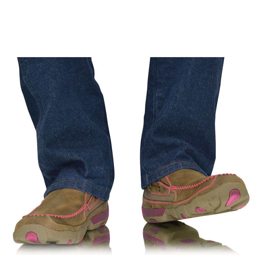 Twisted X Women's Breast Cancer Awareness Pink Ribbon Slip On Mocs Low Bomber/Neon Pink - Image 4