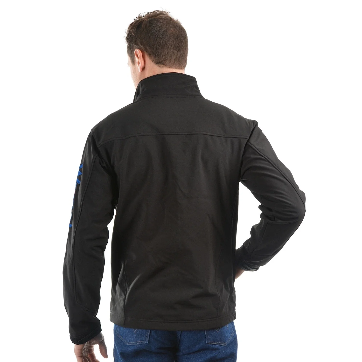 Wrangler Mens Logo Soft Shell Jacket Black - Image 3